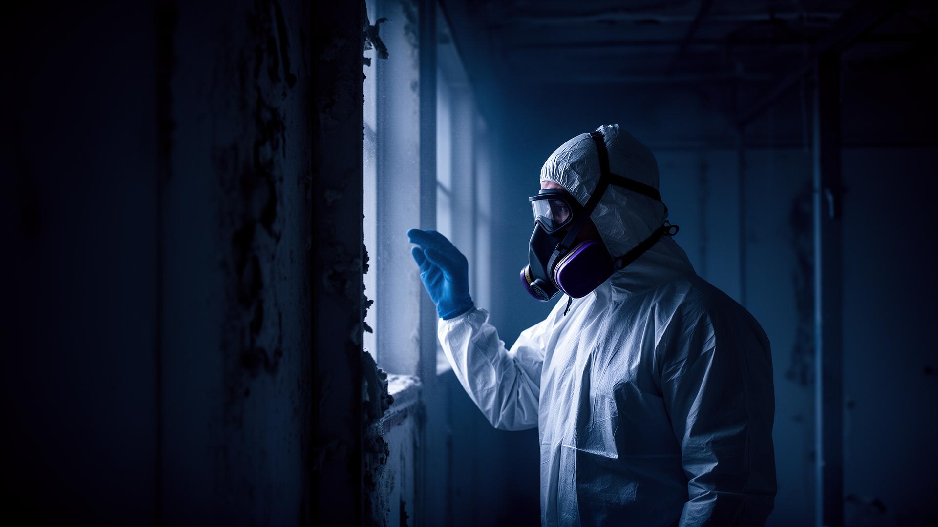 Certified abatement technician inspecting a property